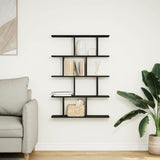 Wall Cube Shelf 12 Compartments Black Engineered Wood 860014