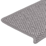 ZNTS Stair Mats Self-adhesive Sisal-Look 30 pcs 65x21x4 cm Silver 3365883