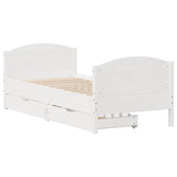 Bed Frame without Mattress White 90x200 cm Solid Wood Pine 3301807