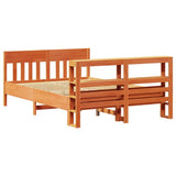 Bed Frame without Mattress Wax Brown 150x200 cm King Size Solid Wood Pine 3306263