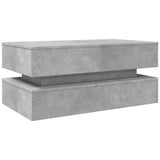 Coffee Table with LED Lights Concrete Grey 90x50x40 cm 839864