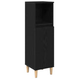 Bathroom Furniture Set Wall-mounted with Door 3 pcs Black Oak 3333086