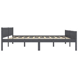 Bed Frame without Mattress Solid Pinewood Grey 200x200 cm 322130