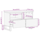 TV Cabinet with Storage Brown 70 x 33 x 46 cm Solid Mango Wood 4018297