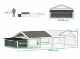 Wooden Chicken Coop with Nesting Box, Openable Roof, for 4-8 Chickens, White T3398P425332