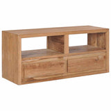 TV Cabinet Natural Wood Colour Solid Teak Wood Medium 282848