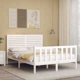 Bed Frame without Mattress White Small Double Solid Wood Pine 3193177
