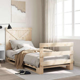 Bed Frame without Mattress with Headboard 90x200 cm Solid Wood 3281574