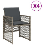 Garden Chairs with Cushions 4 pcs Grey Poly Rattan 364951