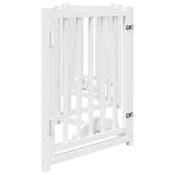 Dog Gate with Door Foldable 6 Panels White 300 cm Solid Wood Fir 352277