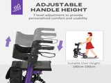 Folding Rollator Walker with Seat, Backrest, Lightweight Walking Frame with Storage Bag, Dual T3398P343246