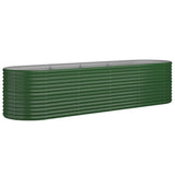 Garden Raised Bed Galvanised Steel 296x80x68 cm Green 318958