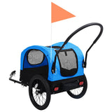 2-in-1 Pet Bike Trailer & Jogging Stroller Blue and Black 92438