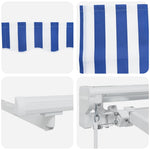 Retractable Awning Manual Blue and White 400x200 cm Fabric 3329763