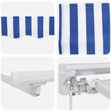 Retractable Awning Manual Blue and White 400x200 cm Fabric 3329763