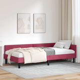 Corner Bed Frame with Headboard Wine Red 90 cm x 200 cm Velvet 42016158