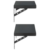 Wall Shelves 2 pcs 50x23.5 cm Black Stainless Steel 3214519