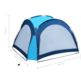 Party Tent with LED and 4 Sidewalls 3.6x3.6x2.3 m Blue 92236