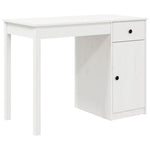 ZNTS Desk White 100x50x75 cm Solid Wood Pine 814630