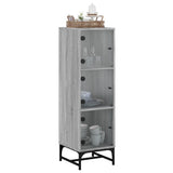 Highboard with Glass Doors Grey Sonoma 35x37x120 cm 836565