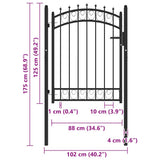 Fence Gate with Spikes Steel 100x125 cm Black 146379