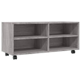 TV Cabinet with Castors Grey Sonoma 90x35x35 cm Engineered Wood 815259