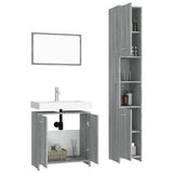 3 Piece Bathroom Furniture Set Grey Sonoma Engineered Wood 3152717