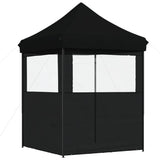 Foldable Party Tent Pop-Up with 2 Sidewalls Black 4004998