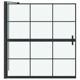 Bath Shower Screen Black and Transparent 116 x 68 x 128 cm 42018555