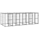 Outdoor Dog Kennel Steel with Roof 12.1 m 3082252