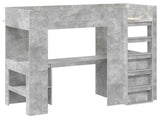 Loft Bed Frame with Desk with Storage Concrete Grey 75 x 190 cm 3410430