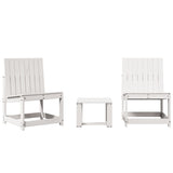 3 Piece Garden Lounge Set White Solid Wood Pine 832621