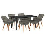 Garden Dining Set with Cushion 7 pcs Grey Poly Rattan 3261688