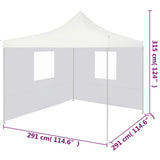 48862 Professional Folding Party Tent with 2 Sidewalls 3x3 m Steel White