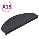 Stair Mats 15 pcs 65x24x4 cm Dark Grey and Blue Half Round Large 322365