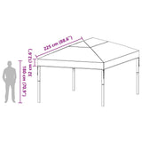 Gazebo Cover Replacement Transparent 400 x 300 x 32 cm PVC 42008411