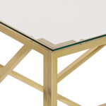 ZNTS Coffee Table Gold Stainless Steel and Tempered Glass 349938