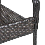 Dining Chair Set of 6 Brown PE Rattan, Powder-Coated Steel 310086