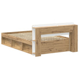 Bed Frame with Storage Artisan Oak 120 x 190 cm Engineered Wood 3433351