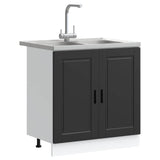 Sink Base Cabinet with Door Porto 2 pcs Black Engineered wood 3315022