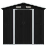 ZNTS Garden Storage Shed Anthracite Steel 204x132x186 cm 47028