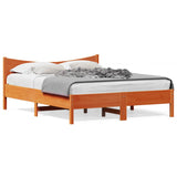 Bed Frame without Mattress Wax Brown 160x200 cm Solid Wood Pine 3216365