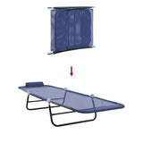Folding Sun Lounger Navy Blue 182 x 55 x 85.5 cm Textilene 42003154
