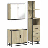 ZNTS 3 Piece Bathroom Furniture Set Sonoma Oak Engineered Wood 3301126