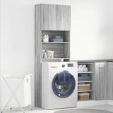 Washing Machine Cabinet Grey Sonoma 64x24x190 cm Engineered Wood 859132