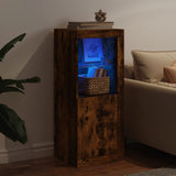 Sideboard with LED Lights Smoked Oak 41x37x100 cm 836648