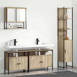Bathroom Furniture Set with Shelf Wall-mounted 4 pcs Sonoma oak 3399395