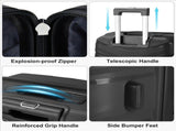 V-striped 3-in-1 PP trolley case 20in 24in 28in PP iron trolley classic color - black 96306816