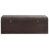 Treasure Chest with Latches Dark Brown 110x50x39.5 cm Plywood 4010550