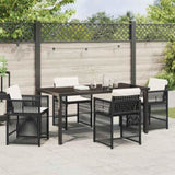 Garden Dining Set 5 pcs Black Poly Rattan 3380771